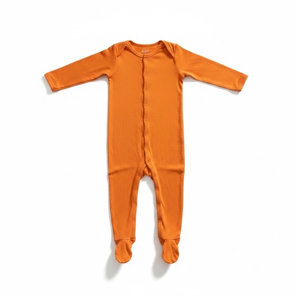 Bubble Baby Other - Bubble Baby Pumpkin Orange Bamboo Footed Sleeper Snap Pajamas 4T